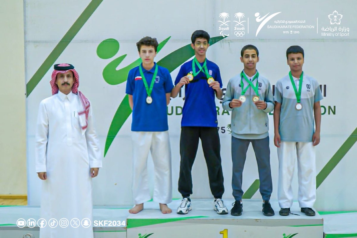 SKF2034's tweet photo. 📸| تغطية تتويج بطولة المجموعة 4 ( كاتا وقتال مؤهلة للممتاز ) ( اليوم الأخير )
🔝| فئة البراعم تحت 12 ، البراعم تحت 14 والناشئين ( بنين )
📍| والتي اقيمت في مدينة نجران ( مدينة الأمير هذلول بن عبدالعزيز الرياضية )
🗓️| خلال الفترة من 17 - 19 ابريل 2025م https://t.co/d2Fl3qA34G