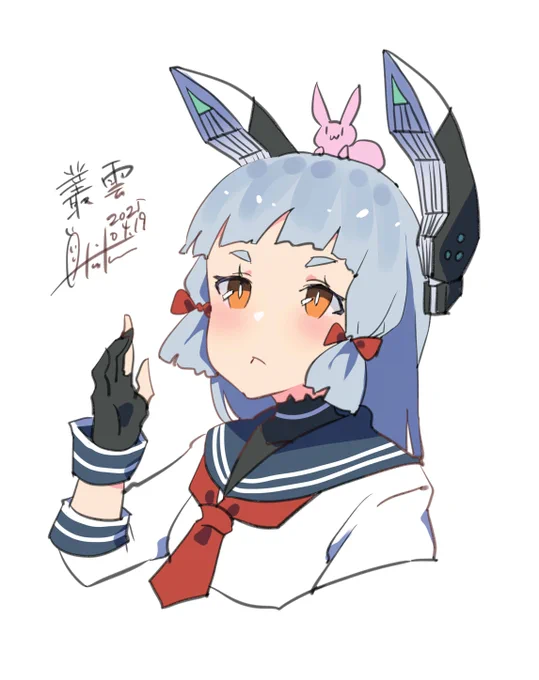 叢雲『・・・お揃い?』#艦これ #叢雲#艦これ版深夜の真剣お絵描き60分一本勝負#艦これ版真剣お絵描き60分一本勝負_20250419 