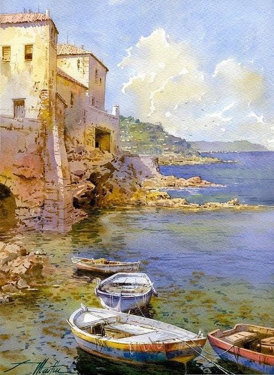 A la mar fui por naranjas,
cosa que la mar no tiene,
vine toda mojadita
de olas que van y vienen.
¡Ay,mi dulce amor,
ese mar que ves tan bello!
Ay,mi dulce amor,
ese mar que ves tan bello es un traidor!
(Cancionero de #Asturias)
<a href="/Angelesgmont/">Ann</a>
🎨Acuarela. Faustino Martín González