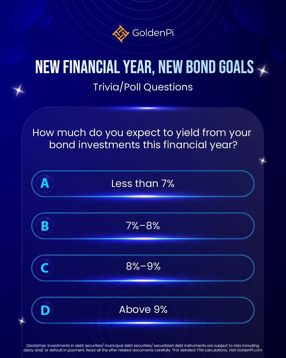 Bond investors, let’s talk returns!
How much do you expect to yield from your bond investments this financial year?

Cast your vote and see where you stand among fellow investors!