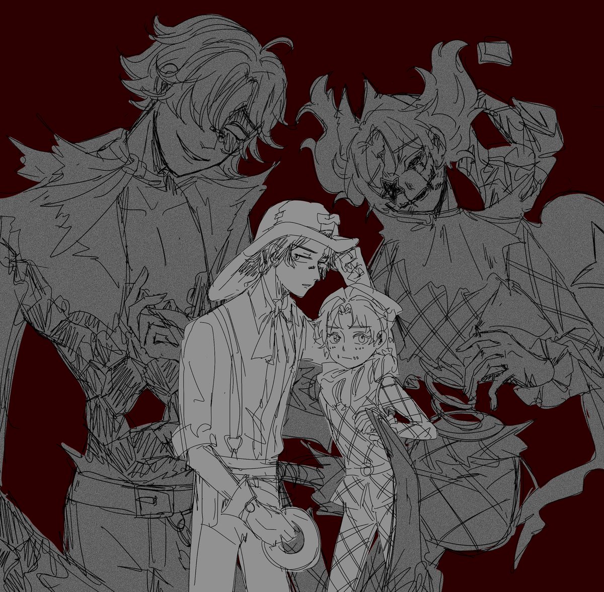 歪頭小情侶
我畫的時候也不自覺歪頭
現在脖子酸酸緊緊的⋯
#勘雜 #探曲 #愚喧