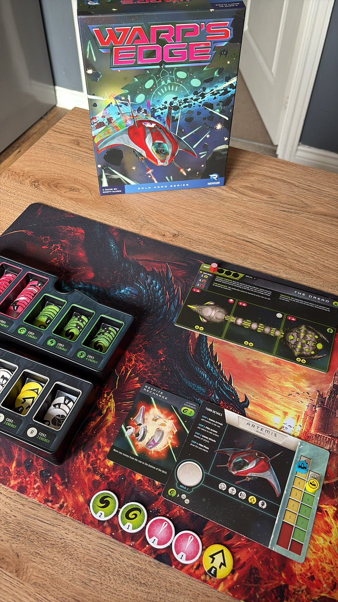 BoardAdd's tweet photo. Saturday morning solo gaming with my first plays of ‘Warps Edge’ @renegadegames.bsky.social 

Absolute gem!

#Saturday #SaturdayMorning #SaturdaySolo #Easter #BoardGames https://t.co/wlt5sBGXQb