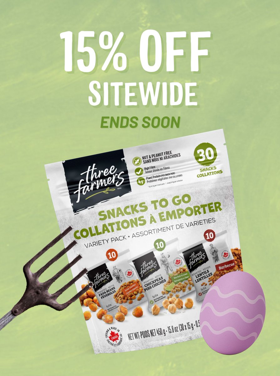 15% OFF SITEWIDE — no code needed!
🌱 Plant protein, high fibre, and 100% Canadian-grown.
But hop to it...this deal ends soon!

🔗 buff.ly/Bv5VsOQ