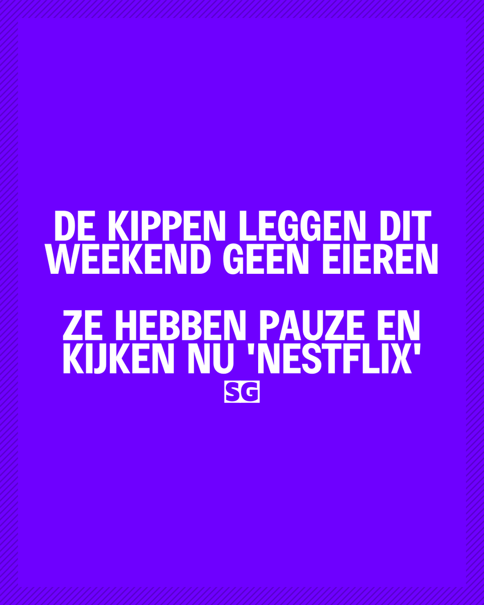 Slechte_grappen's tweet photo. 🐔📺"
#NestflixAndChill #WeekendModeOn #KipMetVerlof #HumorPost #SGXLhumor #MemeVanDeDag #TikTokNL #RelatableAF #ViralGrapje https://t.co/mw3k6QS77W