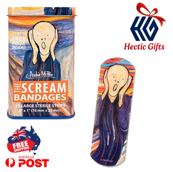 HecticGifts's tweet photo. NEW - Archie McPhee 15 x Large Sterile Scream Bandages in tin storage case
https://t.co/Hc60tJmrul
#New #HecticGifts #ArchieMcPhee #TheScream #SelfAdhesive #Sterile #BandageStrips #Art #Scream #EdvardMunch #Healing #FirstAid #Tincase #FreeShipping #AustraliaWide #FastShipping https://t.co/tnsf8mUXyQ
