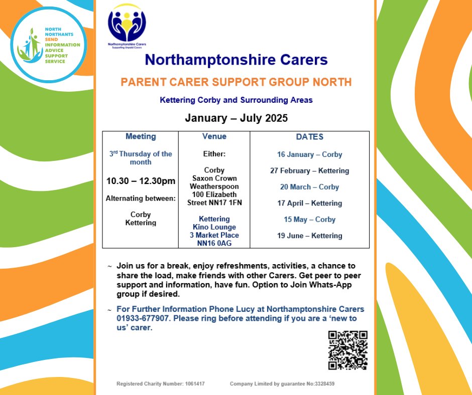On Thursday 15th May, we will be joining Northamptonshire Carers at 10:30-12:30 at The Saxon Crown, Corby, NN17 1FN

Whether you have questions, are seeking guidance, or simply need someone to talk to, our team will be there to help you with confidence and clarity. 🧡