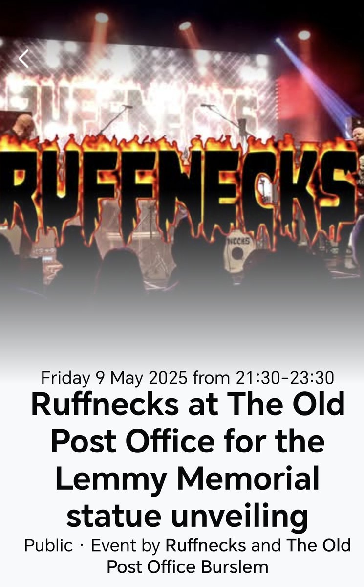 IFK_Legacy's tweet photo. A very special event after the unveiling ceremony for Lemmy's memorial statue. #Ruffnecks live plus a load of the best Motorhead tracks and a warm welcome. Open from midday #Lemmy #Motörhead https://t.co/EbY1tTuolV