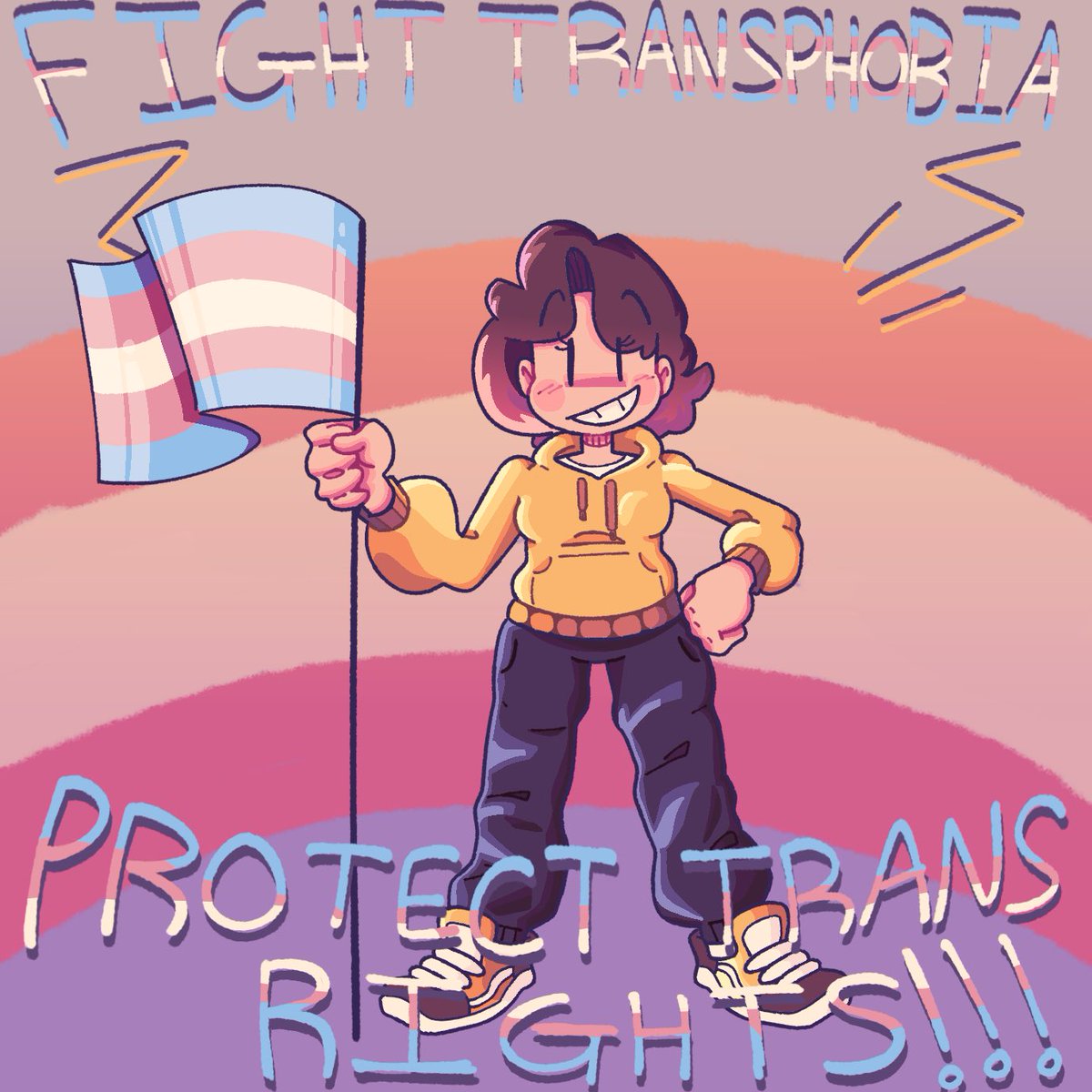 fizzymilkart's tweet photo. Stand up for trans rights! #art #digitalart #trans #TransWomenAreWomen #comic #ComicArt #queer https://t.co/EDOMD7cL1u