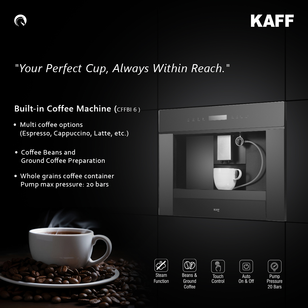 kaffindia's tweet image. Explore a world of rich flavors with the KAFF Built-in Coffee Machine (CFFBI6) – crafted for true coffee lovers. From espresso to cappuccino, latte to hot milk or cream, enjoy customized coffee at the touch of a button.
👉 Explore - kaff.in/built-in-coffe…
 #BuiltInCoffeeMachine
