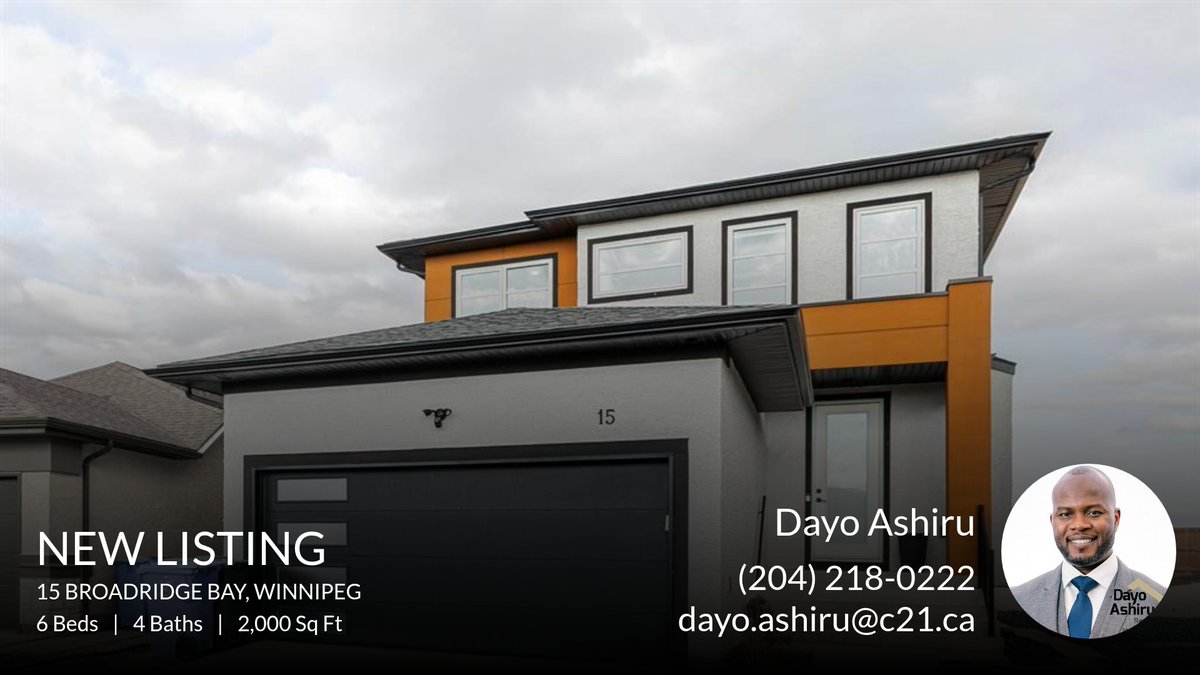 TeamAshiru's tweet photo. 📍 New Listing 📍 Take a look at this fantastic new property that just hit the market located at 15 Broadridge Bay in Winnipeg. Reach out here or at (204) 218-0222 for more information

Ashiru&amp;Associates | Century 21 Carrie Realt... https://t.co/wRPiDfa8Wr https://t.co/qGCVdanimp