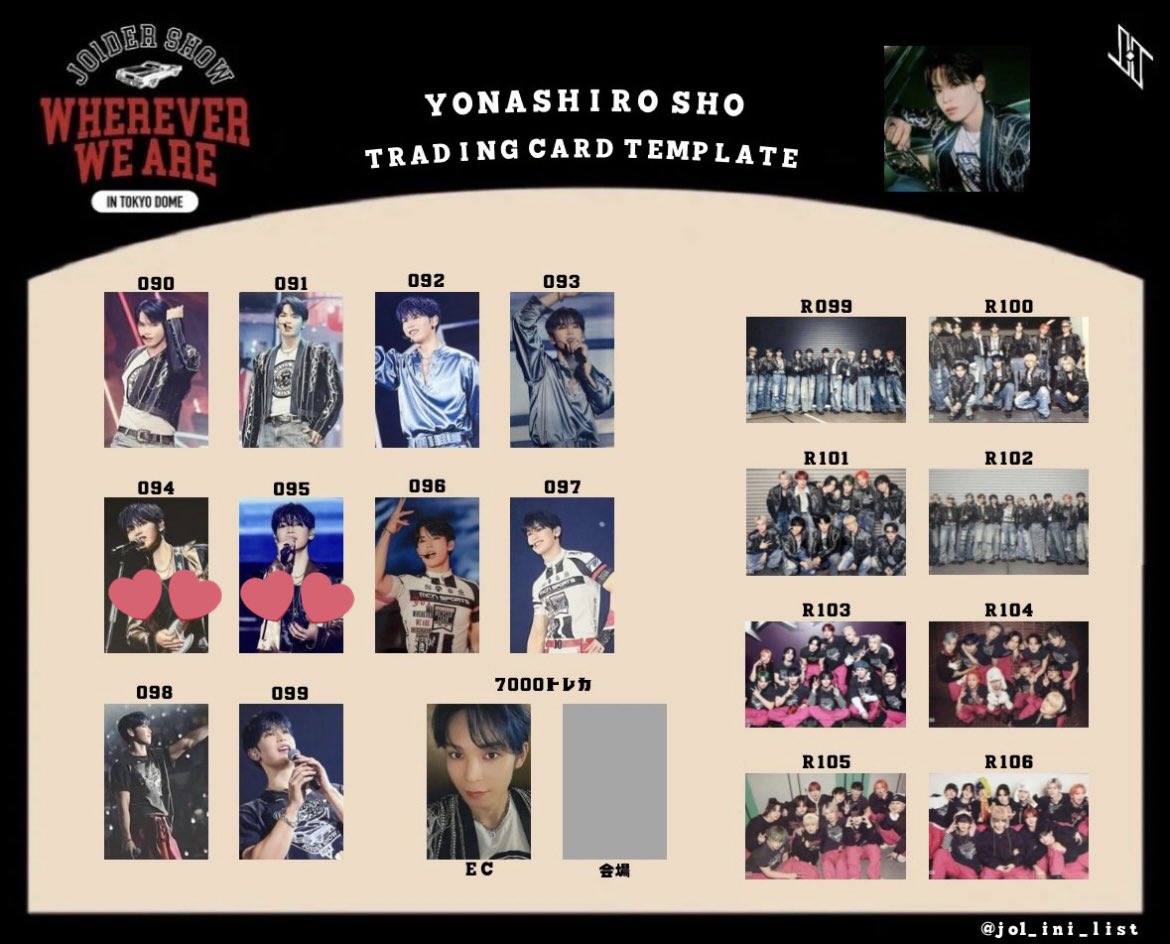 yn_tyx's tweet photo. JO1  ‘WHEREVER WE ARE’IN TOKYO DOME トレカ

譲)鶴房099  白岩095  豆原094
      川西097  豆原098 

求) 川尻090 093 094 097 099
      河野099
      與那城 094 095

白岩・川西は条件良い方優先させて頂きます(>_<)
友人分のため返事にお時間頂きます

4/20 東京ドームにて交換希望

#JO1交換 https://t.co/RVp6CHGu6U