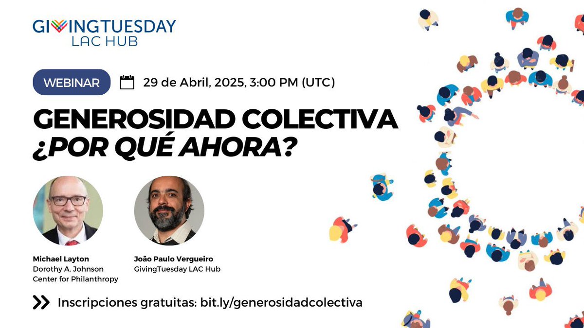 📌 [WEBINAR] ¿Qué es la generosidad colectiva y por qué importa?

Conoce un enfoque que puede transformar cómo damos, nos vinculamos y construimos comunidades más participativas y generosas.

📅 Martes 29 de abril, 3:00 PM (UTC)
🔗 Inscríbete: bit.ly/generosidadcol…