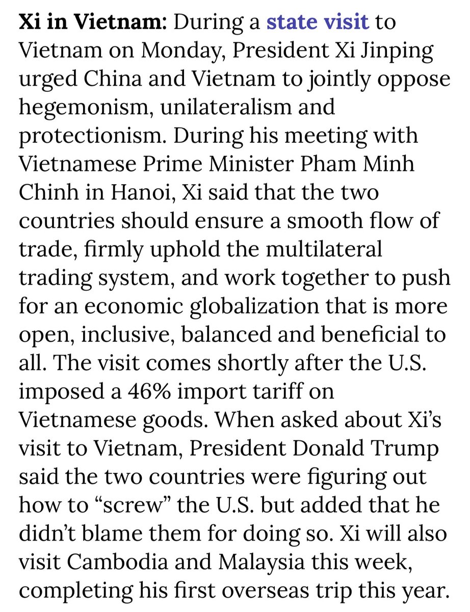 Molson_Hart's tweet photo. The White House may not realize that manufacturing is not like a computer.

When you turn it off, you can’t simply turn it on again.

Factories all over the world, especially those focussed on the U.S. market, are laying off their workers, because they don’t have orders or because they cannot afford imported raw materials and components made more expensive by the tariffs.

These laid off skilled workers will find other jobs or retire, meaning that many will not return to work when the trade deal promised, materializes. Therefore new workers will need to be trained and it will take a long time for factories to regain their pre-tariff supply outputs, never mind delays to restocking such as production time (varies) and the transit time of sea shipping from China to the United States (30-60 days all in depending on location).

In other words, by the time you have tariff induced shortages of important products, a trade deal will not solve that for months.

And few suppliers are adding capacity to compensate right now because that capacity can become a big economic loss depending on the timing and terms of the trade deal.

Would you buy real estate or start construction if your lender refused to tell you when they’d give you a loan and at what terms?

No, you wouldn’t. Perhaps someone needs to explain to the White House how the same is true for manufacturing, tariffs, and trade deals.

Speaking of which, China has made 3 since “liberation day” when the White House announced reciprocal tariffs. The president of China rushed to Vietnam, Malaysia, and then Cambodia, signing agreements to enhance cooperation, possibly bogging down U.S. attempts to achieve trade deals with those key countries which provide alternative manufacturing options for the U.S. in a post-China tariff environment.

We have a very interesting situation here because it will be another 1-2 months before we feel the effects of the tariffs but once we do, it could take months to fix these issues.

Given that no trade deals with the U.S. have yet been announced, it’s not clear to me whether or not, we understand that.