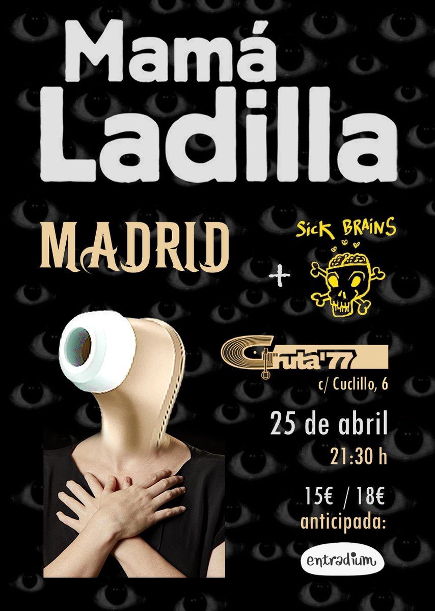 gruta77madrid's tweet photo. Inexplicable y muy personal lo que cada uno siente y vive en un directo; esta semana:
@giuda #DeafDevils 24-04
@Mama_Ladilla y #SickBrains 25-04. Entradas agotadas
#MalloryKnox en su 30 Aniversario con muchos amigos compatiendo escenario 26-04

+ info:  https://t.co/xt2Bl1cKv9 https://t.co/1PA7uLO35c
