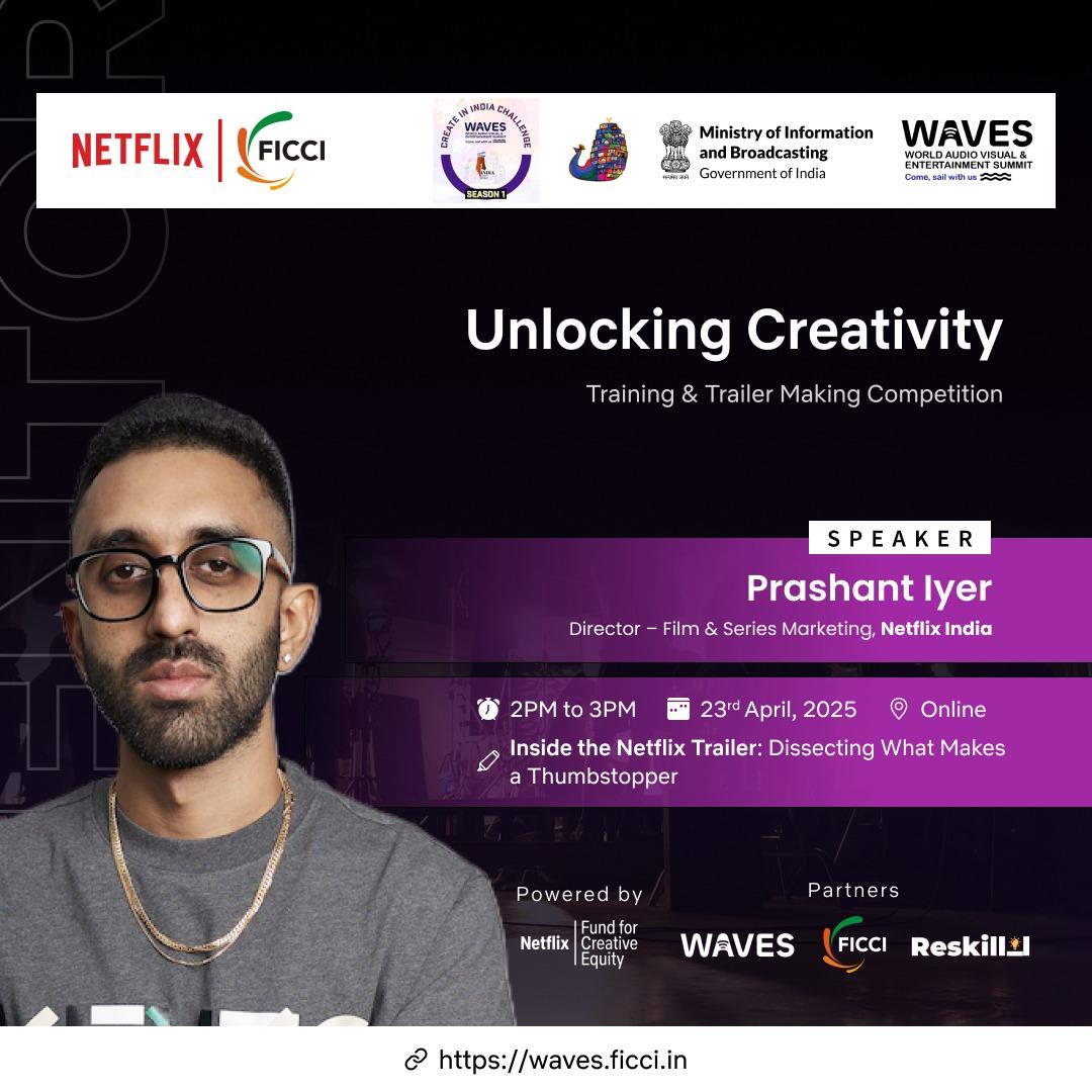 FICCI (@ficci_india) on Twitter photo Join us at the Webinar on Inside the Netflix Trailer: Dissecting What Makes a Thumbstopper at <a href="/WAVESummitIndia/">WAVES India</a>. Take a deep dive into the world of Netflix trailers, breaking down the strategies behind some of the most successful campaigns. From positioning the title for maximum Join us at the Webinar on Inside the Netflix Trailer: Dissecting What Makes a Thumbstopper at <a href="/WAVESummitIndia/">WAVES India</a>. Take a deep dive into the world of Netflix trailers, breaking down the strategies behind some of the most successful campaigns. From positioning the title for maximum