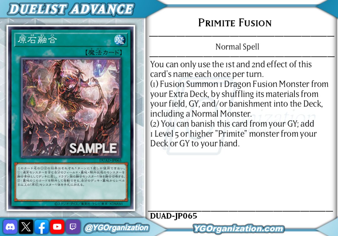 ygorganization's tweet photo. ◆ Duelist Advance ◆
#yugioh #遊戯王 https://t.co/T4i6WqTBze