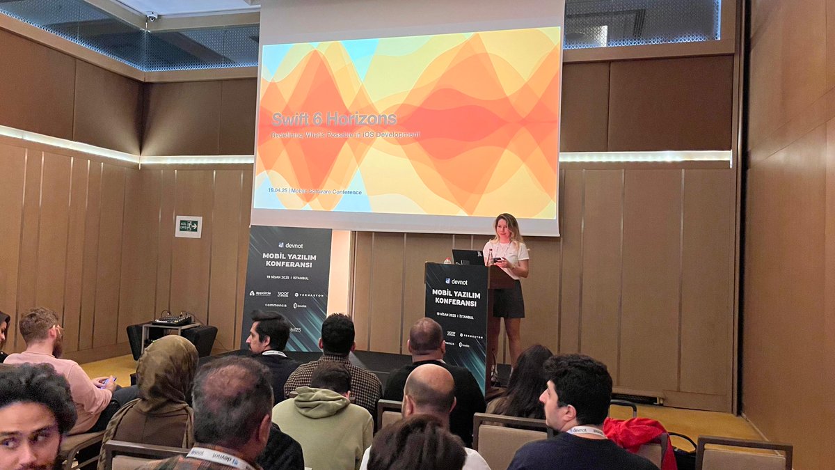 Şule Erdoğan, Swift 6 ile iOS geliştirmede sınırların nasıl aşıldığını gösterdi. “Swift 6 Horizons: Redefining What's Possible in iOS Development” #devnotmobil25