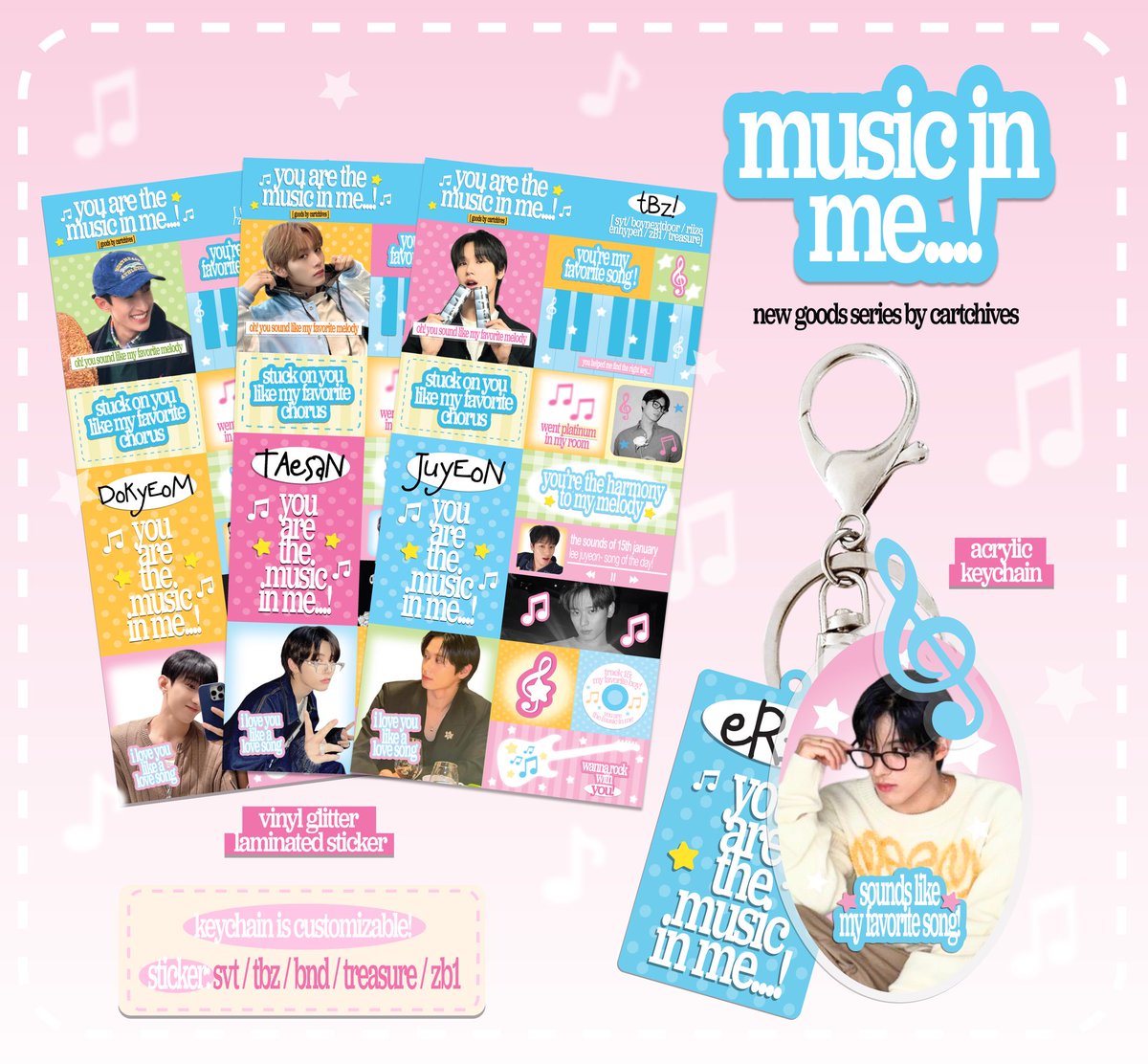 (rts + likes are v appreciated!) interest check 🎹🩷⭐️

haai aku mau open po untuk keychain &amp; sticker ini! (available for svt / tbz / bnd / treasure / zb1) and the keychain is also customizeable!

★ if anyone is interested you can kindly drop your @ below yaah! thank uu <3