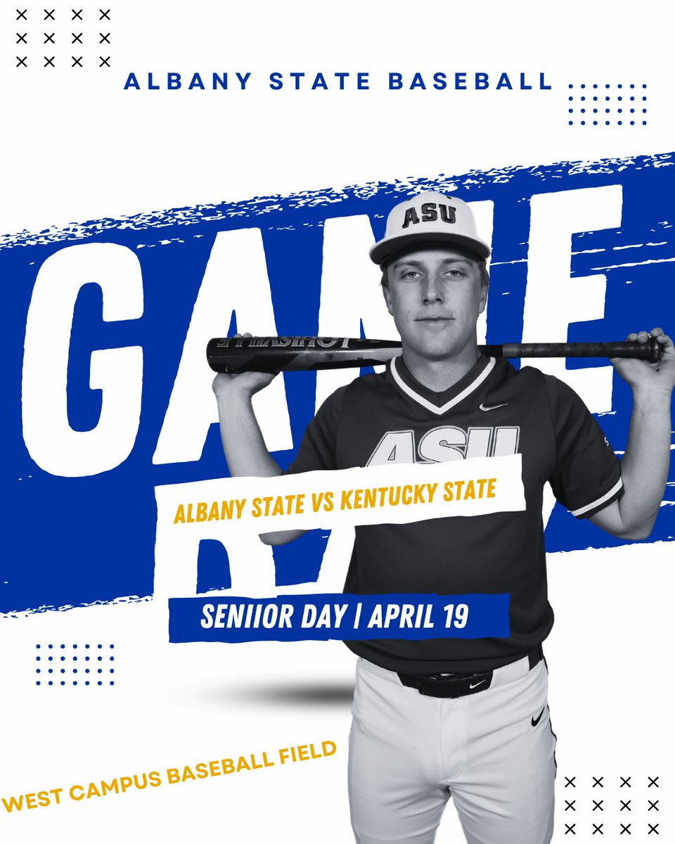 ASUGoldenRams's tweet photo. GAMEDAY ALERT! Albany State is set to take the home field for the final time today for senior day and to wrap up the series against Kentucky State. First pitch at 11:00 am. #creatinglegacies https://t.co/ryWp0d4iuN