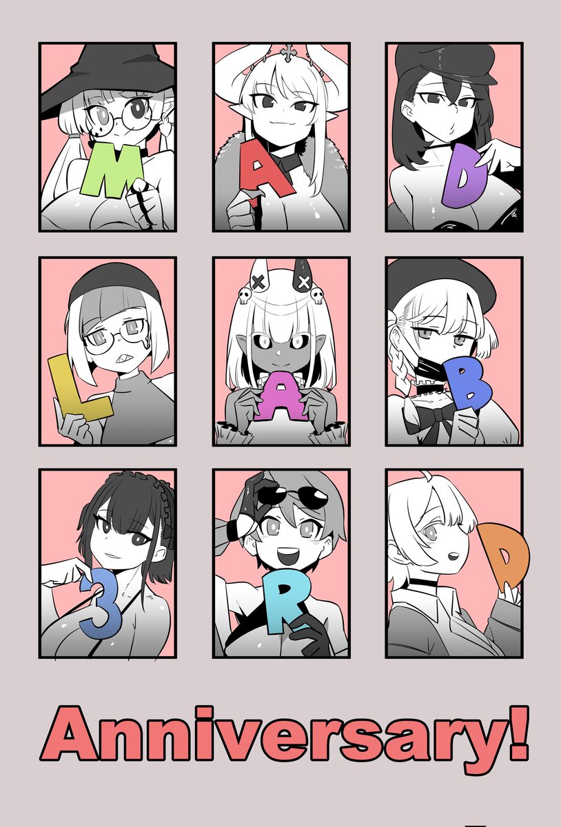 ruguMADLAB's tweet photo. MAD LAB 3周年記念のお祝いの絵です！
Drawn by kuromaron(bella https://t.co/iYckgVlVar