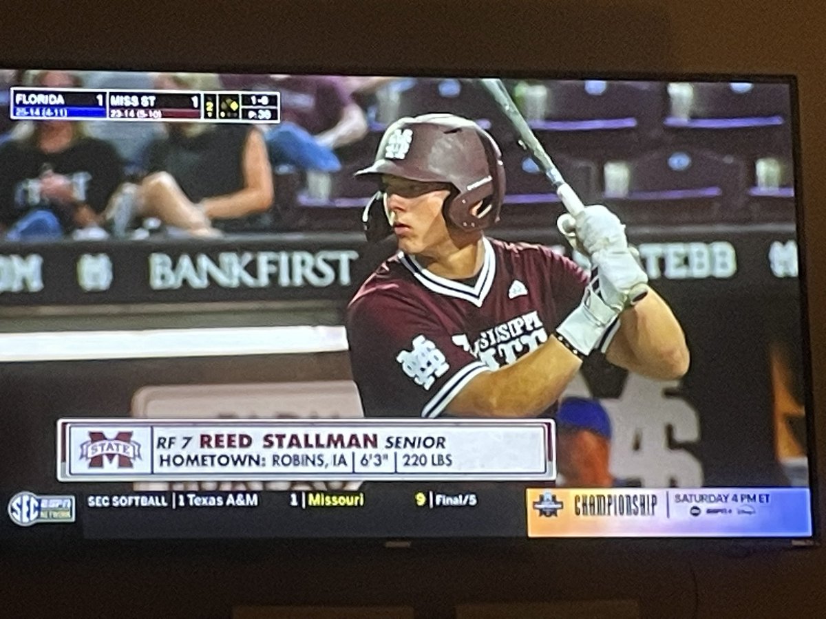 Reed Stallman Alburnett Alumni playing on the SEC network last night!