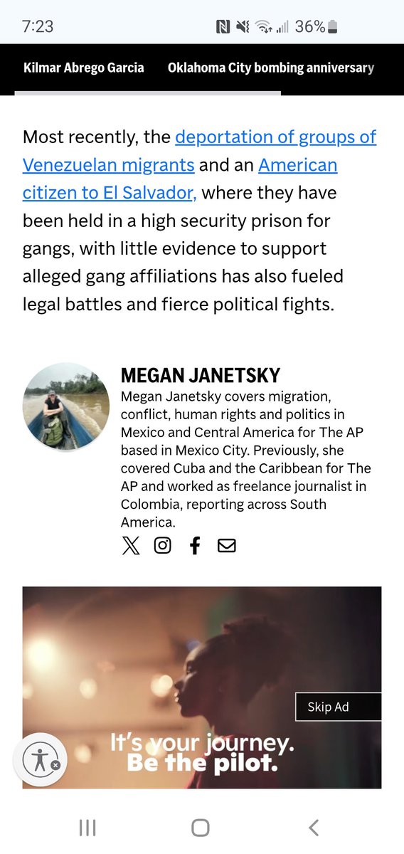 ChrisPNugget6's tweet photo. @meganjanetsky According to the @AP, Kilmar Garcia is now a deported US citizen. The plot thickens. Or maybe journalists are just in too much of a rush to grab headlines, hence the distrust. https://t.co/xXBIKYj39j
