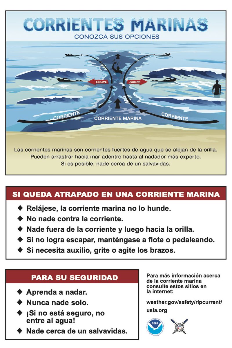 Cuando esté en la playa, es importante saber cómo liberarse de una corriente marina. Si se encuentra atrapado en una, mantenga la calma y nade paralelo a la orilla. Si no puede escapar, flote de espaldas y pida ayuda.