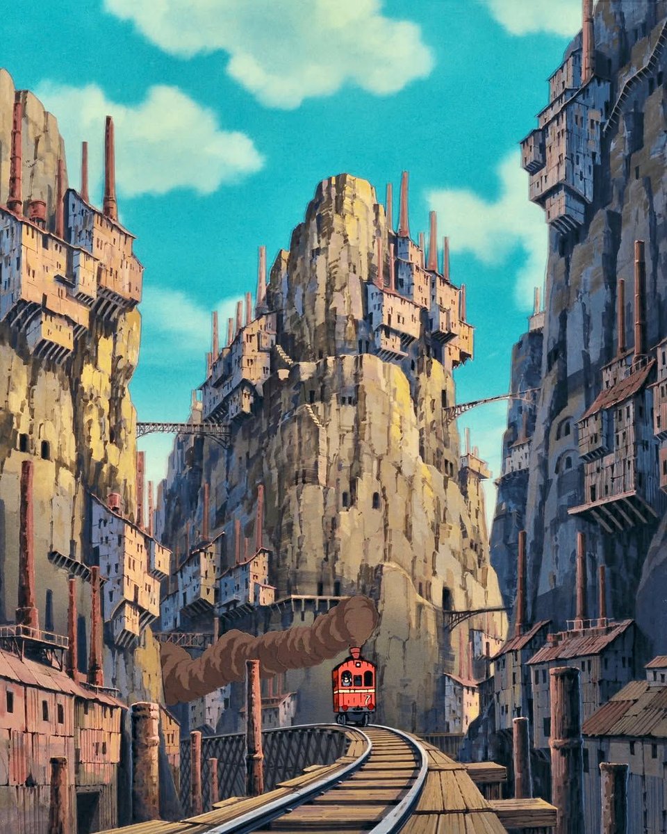 anime_'s tweet photo. Studio Ghibli architecture 🏰 https://t.co/gTjEaCeWh1
