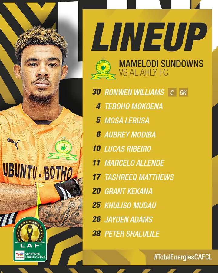 FlowinVitus's tweet photo. CAFCL
Mamelod Sundowns vs AL Ahly
Line Up
#FlowUpdates,#CAFCL,#CAF https://t.co/QInrBXvHeR
