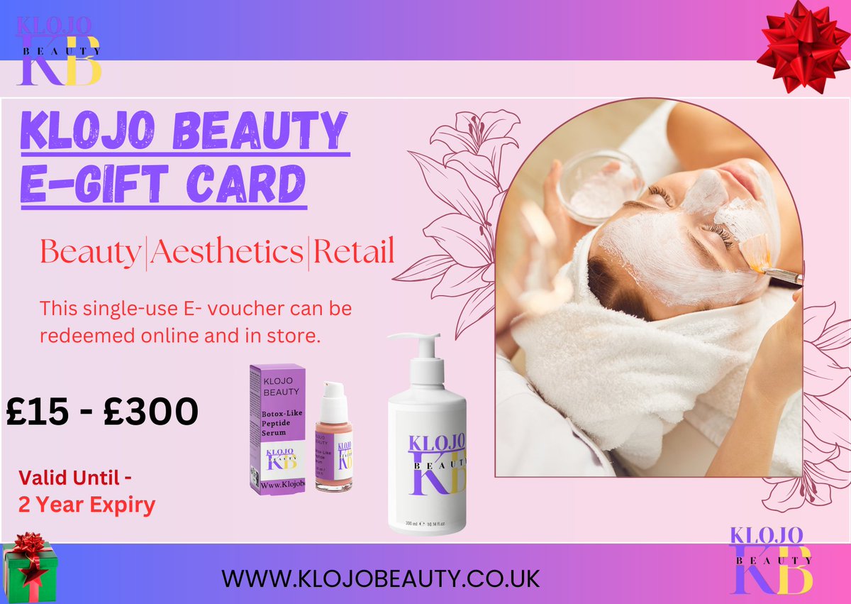 Klojo Beauty <a href="/Klojobeauty/">KlojoBeauty</a>  Klojobeauty.co.uk
Grab our E-Gift Cards all available and via klojobeauty.co.uk/product/e-gift…
