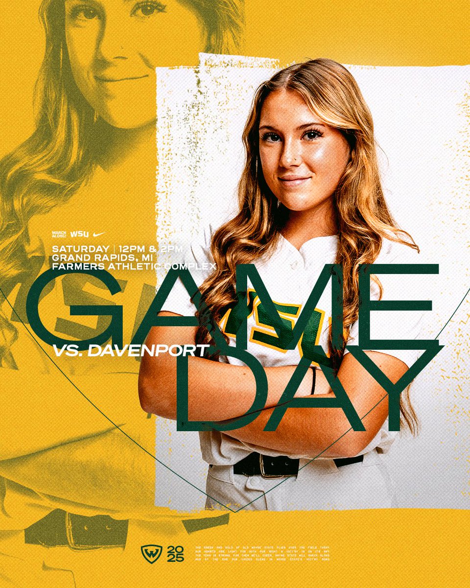 Lets play ✌️ in Grand Rapids

🆚 | Davenport
🗓️ | Saturday, April 19
⏰ | 12PM/2PM (ET)
🏟️ | Farmers Athletics Complex
📍 | Grand Rapids, MI
📺 | bit.ly/4lE5myQ
📊 | bit.ly/4itFUKK

#REPthe313