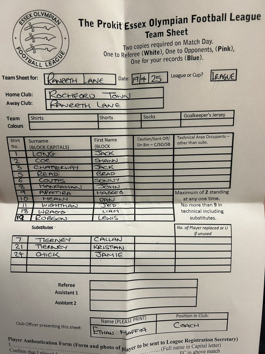 TEAM NEWS | Rochford Town vs Rawreth Lane

Here’s how we lineup for today’s league game.

#TheHerons #UpTheLane