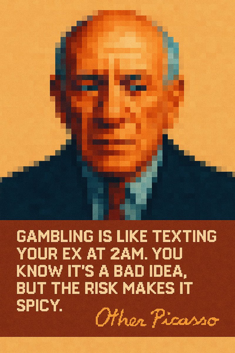 otherpicasso's tweet photo. I live in New York, play slots like chess, and punch harder than volatility.

This isn't gambling advice. This is therapy with sarcasm.

Picasso out.

#CasinoTwitter #SmartGambling  
#SlotStrategy #OnlineCasino  
#GamblerMindset #BrooklynMindset https://t.co/si8InQKus7