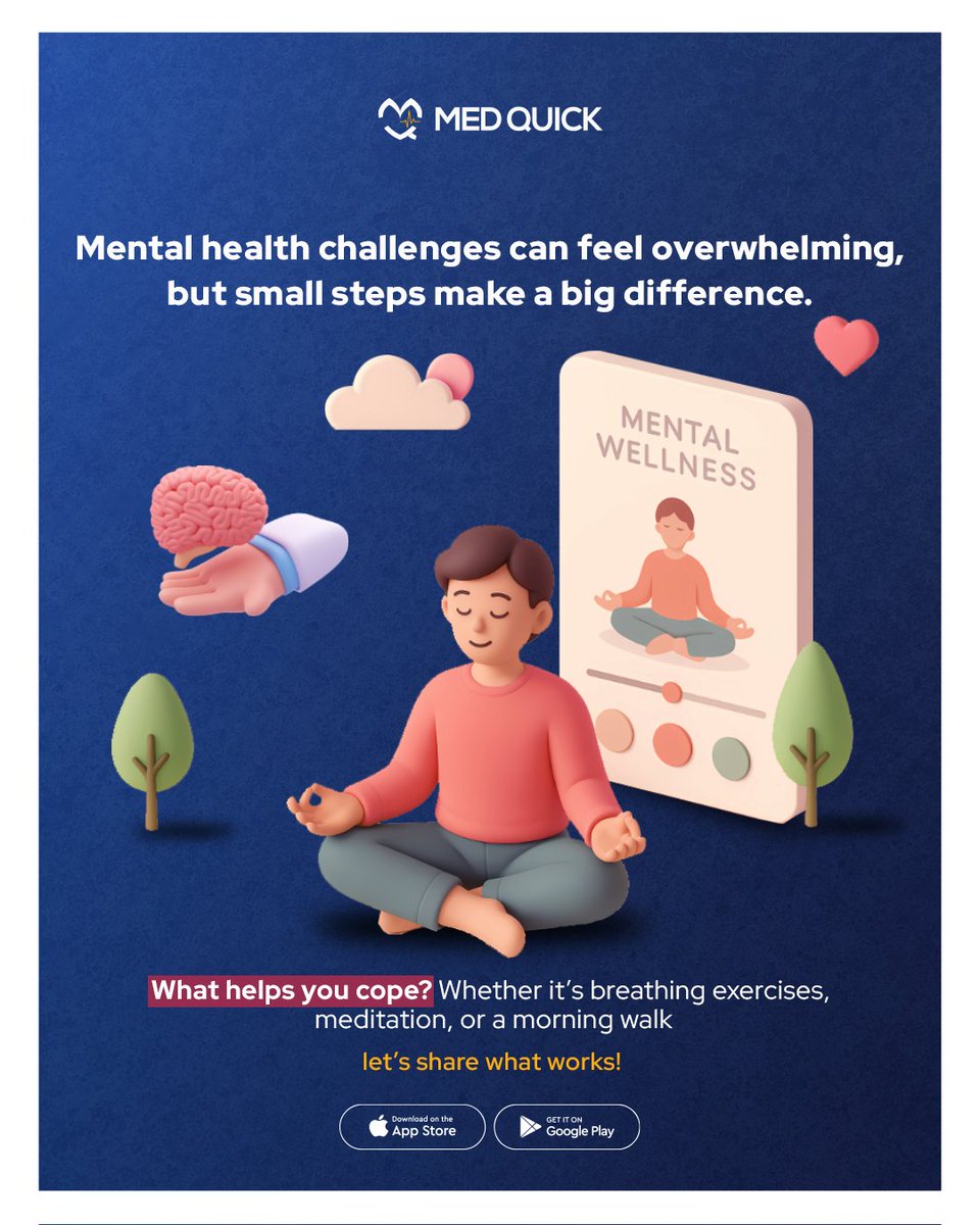 quick8525's tweet photo. ✨#Unexplained_aches? Your #mind may be the cause!
💡 Take care of your mind. 
هل تعاني من #آلام_جسدية ؟ قد تكون #صحتك_النفسية هي السبب!
حافظ على توازنك النفسي.
 📲 Get #MedQuick app |حمل تطبيق #ميدكويك
https://t.co/ag2nWyGowS https://t.co/8uAHeM6FvL