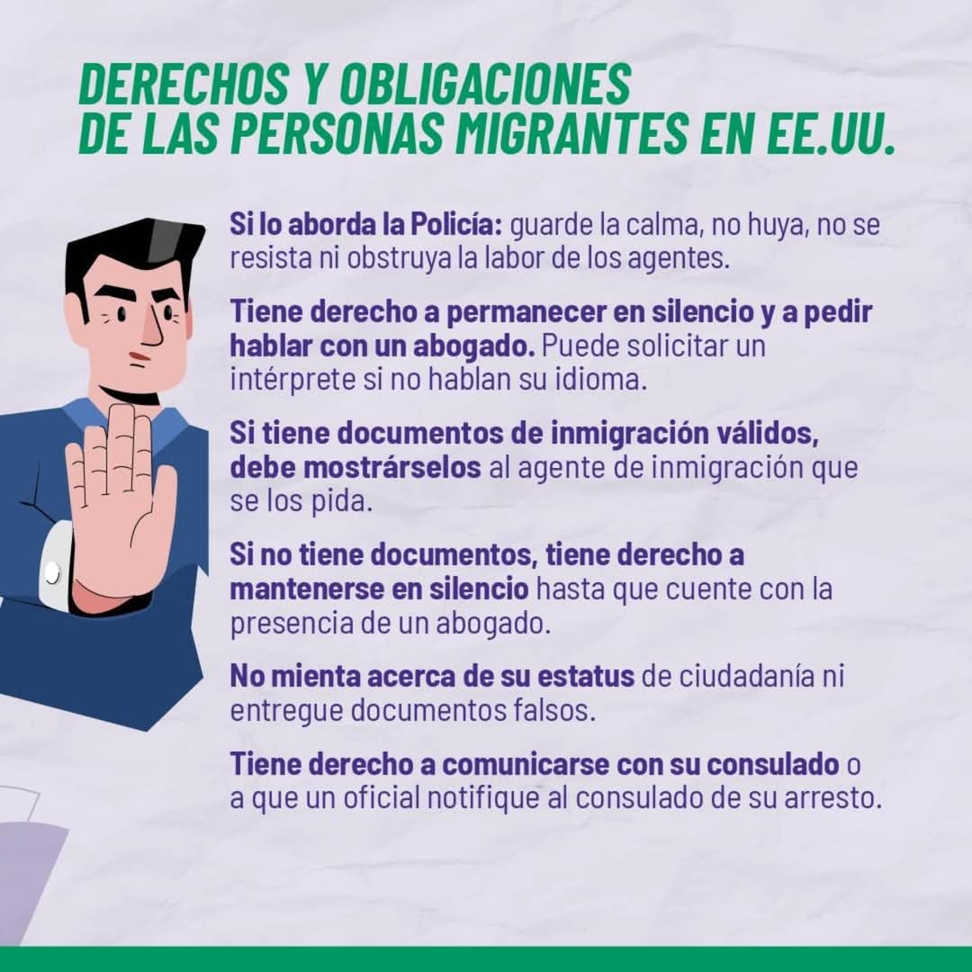 #EcuadorEstáContigo
Recuerda que si estás en Estados Unidos, tienes derechos y responsabilidades.

No dudes en acudir a nuestras oficinas consulares para recibir la atención y acompañamiento que necesitas.
⬇️
Enlaces de interés
✅Información sobre abogados y organizaciones