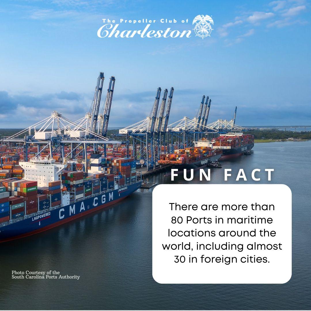 ChsPropeller's tweet image. Fun Fact🌍

#propellerclubofcharleston #propellerclub #portofcharleston #scports #globalports