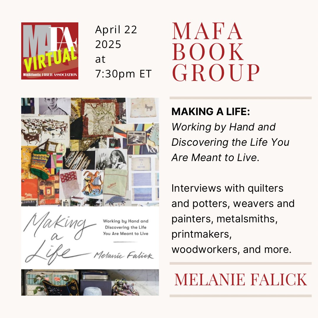 MAFAfiber's tweet photo. A reminder that the book club zoom is happening April 22.  Click here to signup for the zoom emails.  https://t.co/mGRyGfF2wY https://t.co/ttvur6jPJB