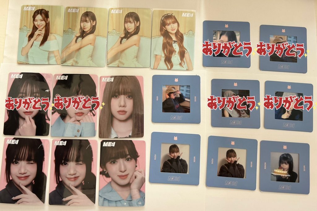 PgZ5a's tweet photo. ME:I MUSE 封入トレカ 特典 交換

【譲】画像のもの

【求】同種　佐々木心菜

郵送での交換希望です📮
まとめての交換の方を優先させていただきます。
条件の合う方お気軽にお声がけください🙇🏻‍♀️

#ME_I交換 #ME_I_交換 https://t.co/VvzBqWFtxj