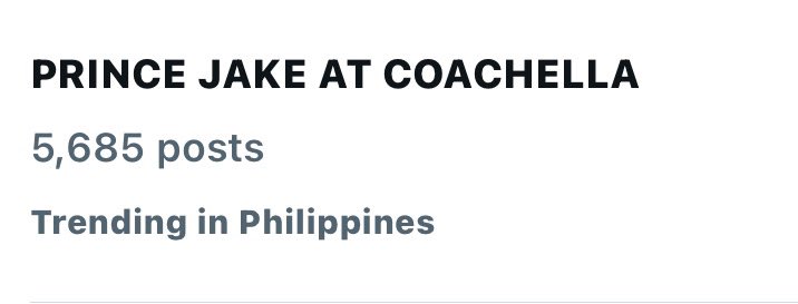 jakeupdateteam's tweet photo. 190425 | TRENDS 📈

PRINCE JAKE AT COACHELLA is currently trending in the Philippines 🩷

#ENCHELLA #ENHYPEN_JAKE  #COACHELLA2025

Continue dropping the tags! https://t.co/50coYQvQT5