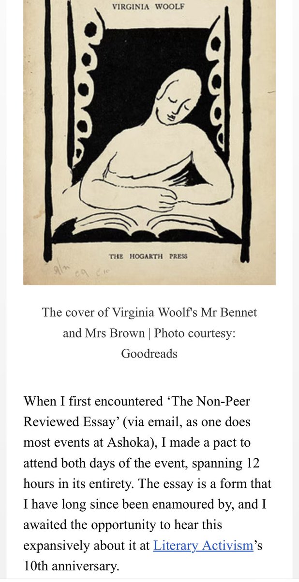 Delighted by Ashoka students’ interest in the Centre for the Creative and the Critical, Lit Activism, and the ‘non-peer reviewed essay’, speaking to a curiosity about non-academic thought+creativity. A piece in The Edict, the university’s student magazine: the-edict.in/post/10-years-…