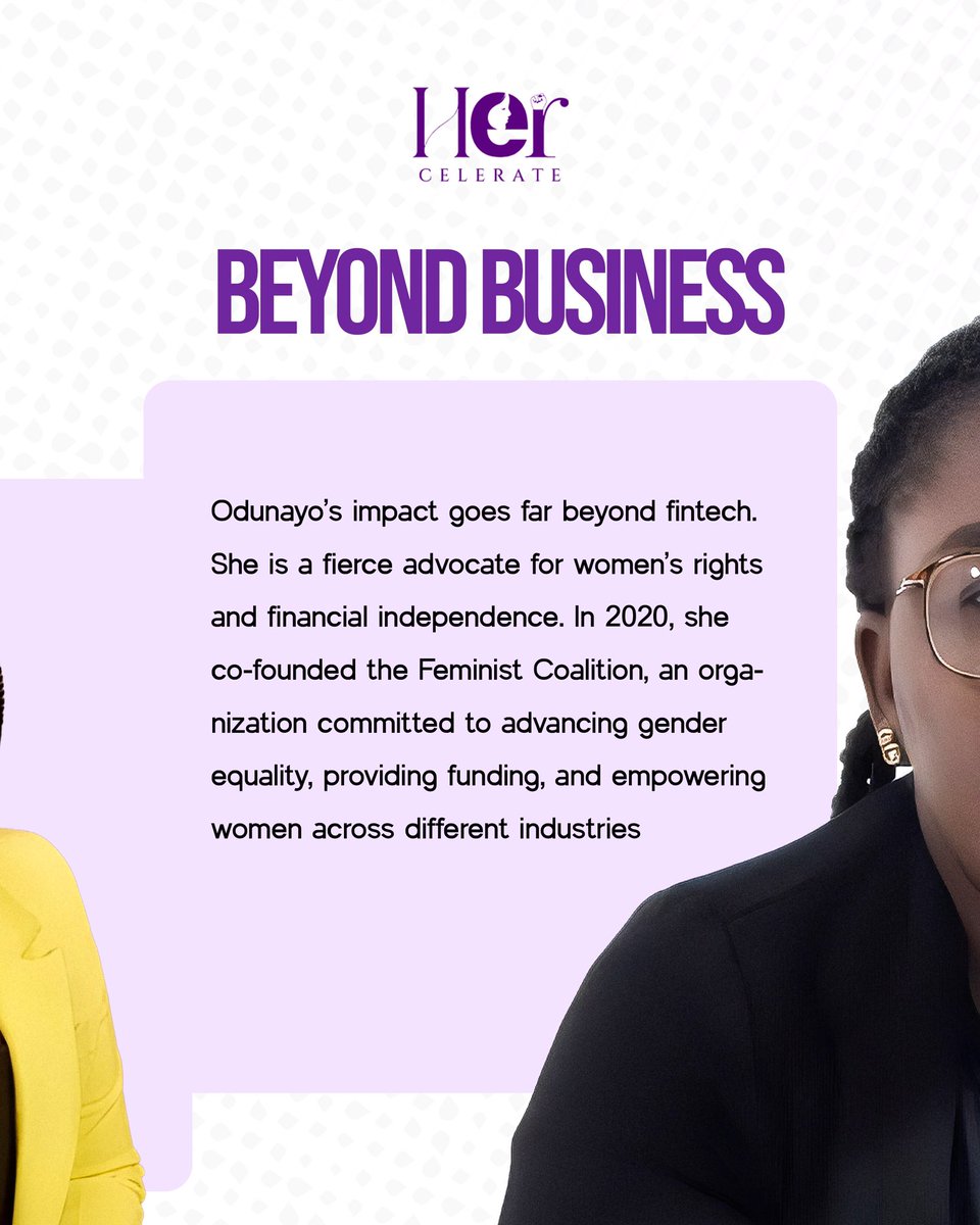 HERcelerate's tweet photo. Women Who Inspire✨
Odunayo Eweniyi
Odunayo Eweniyi is breaking barriers and building doors. As Co-founder & COO of PiggyVest, she’s transforming how Nigerians save and invest—a true fintech trailblazer and advocate for women.
#HERcelerate https://t.co/MfB8Nv1ZEN