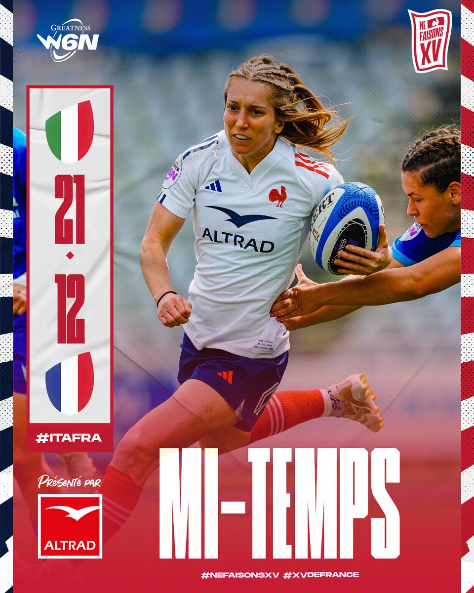 FranceRugby's tweet image. 🇮🇹🇫🇷 Les Bleues sont menées à la pause, à Parme.
#ITAFRA #XVdeFrance #NeFaisonsXV