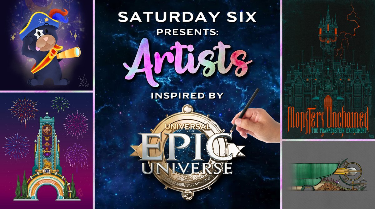 NEW: This week's SATURDAY SIX is a special one looking at artists inspired by Universal's EPIC UNIVERSE.

Check out an all star lineup of talented artists with their unique &amp; wonderful depictions of Dark Universe, Captain Cacao, the Portals &amp; more!

LINK: touringplans.com/blog/saturday-…