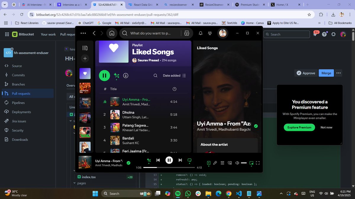 saurav_prasadd's tweet image. Hello @Spotify  @spotifyindia @SpotifyCares @SpotifyUSA  I have a premium plan, but while playing in a mini-player window, it is asking me to purchase a premium plan. @Spotify, please look into this.