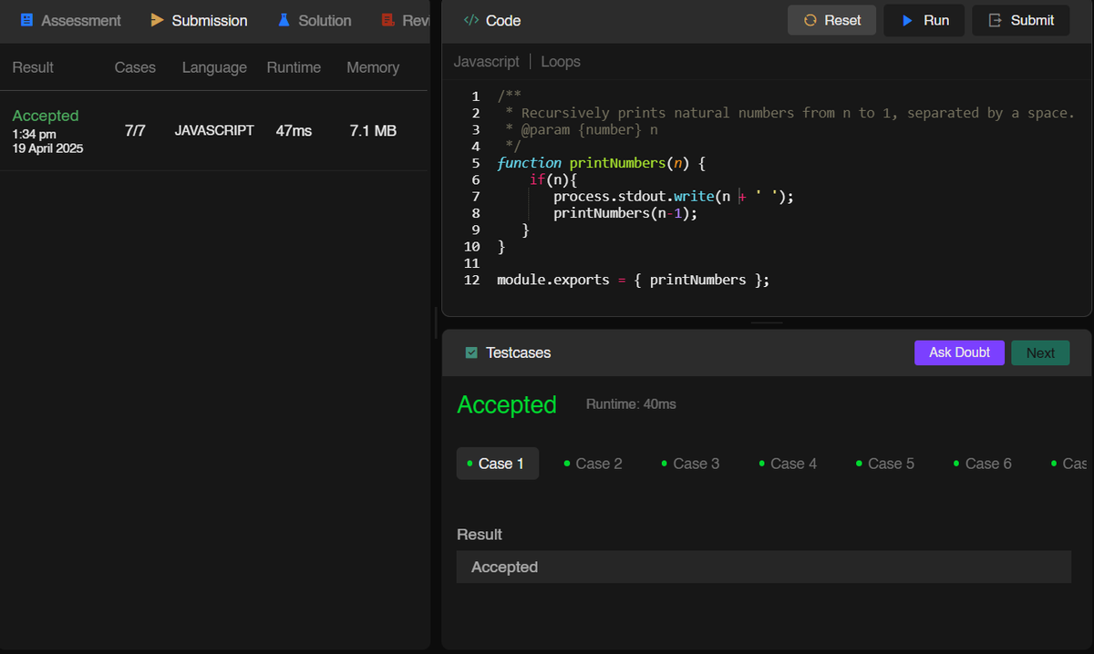 webwithaman's tweet photo. 🚀 DSA &amp; Problem-Solving Progress [Class 59] Job Ready AI Powered Cohort by @sheryians_

📝 Solved:
✅ Print Hello N Times Using Recursion
✅ Print 1 to N Numbers Using Recursion
✅ Print N to 1 Numbers Using Recursion

🔗 Source Code: https://t.co/5uk40JrPLQ

@harshbhaiyaa #DSA https://t.co/kIrskUEAWt