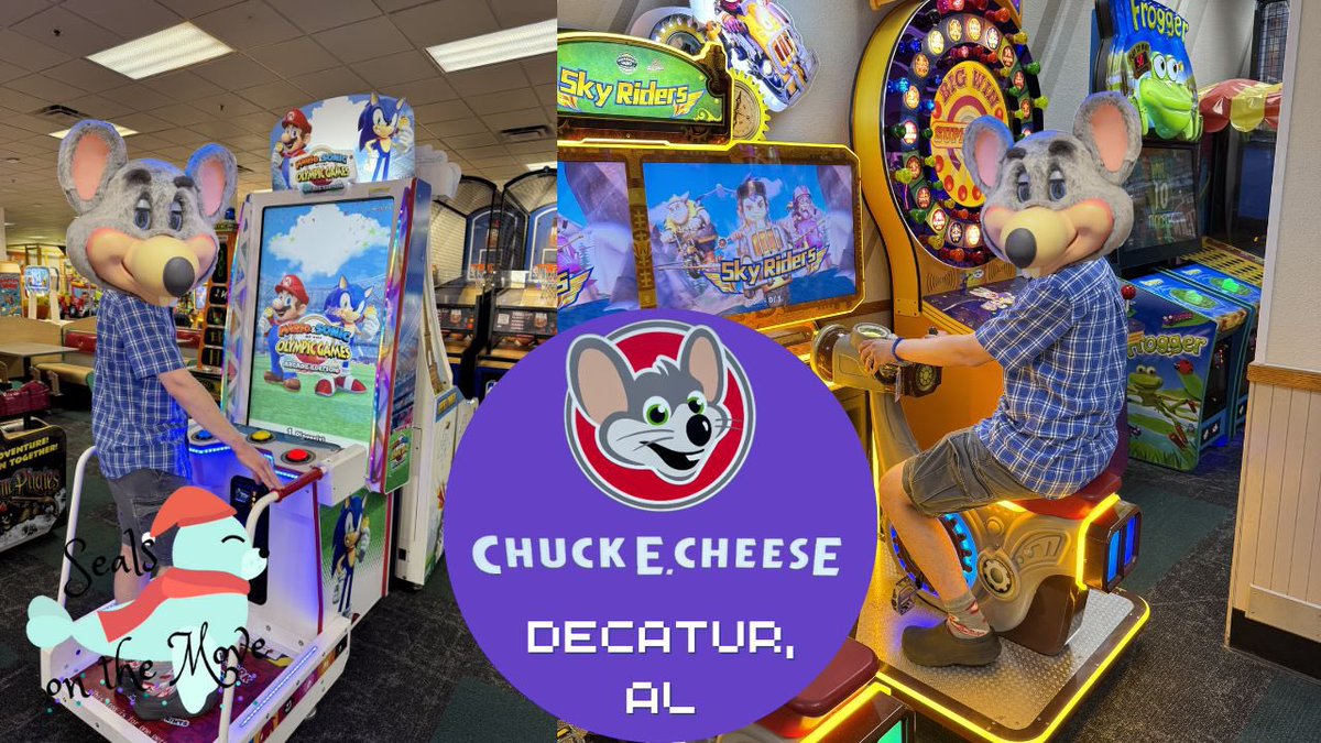 MoveSeals's tweet photo. Premiering today at 1:00 PM EST! Join us at the @ChuckECheese in Decatur, Alabama! #chuckecheese #Decatur #alabama #arcade #videogames #videogame https://t.co/gdUBuFES8I