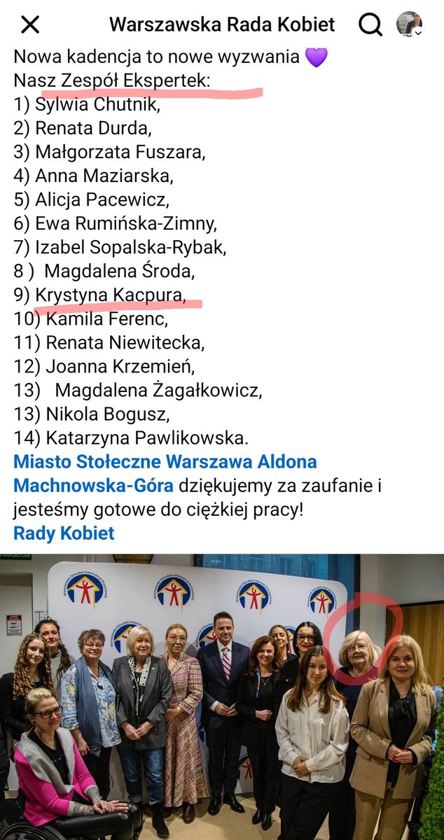agnieszkawolsk9's tweet image. Założycielka Fundacji #Federa, proaborcjonistka, wspierająca seksdeprawatorów z #Ponton  @KrystynaKacpura została w lutym br. powołana przez @trzaskowski_ do Warszawskiej Rady Kobiet. 
Na drugą kadencję! 🙈
facebook.com/share/p/18BZmC… ,
um.warszawa.pl/-/rada-kobiet-…