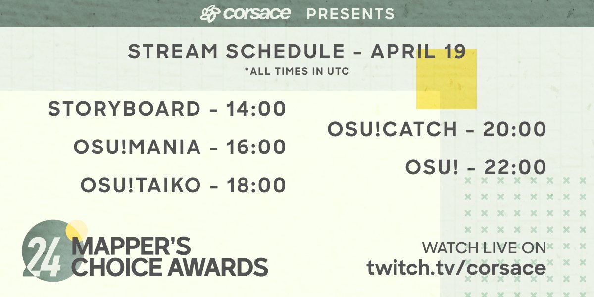 MCA results are happening in 1 hour!!

Watch live on twitch.tv/corsace