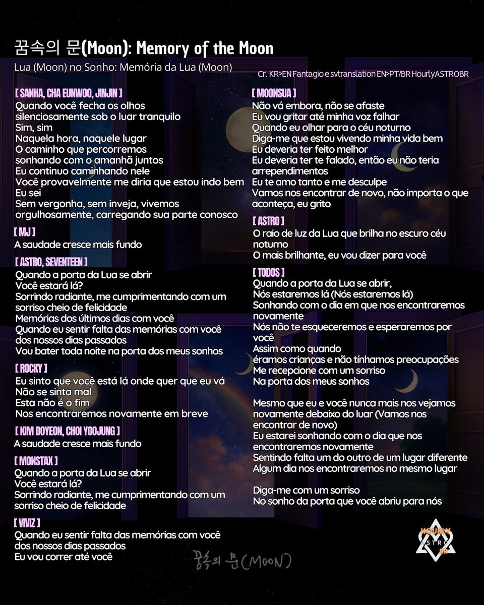 [TRADUÇÃO]

Letra traduzida para o português da música "꿈속의 문(Moon) : Memory of the Moon" 💜🌙

🔗lnkfi.re/Binnie