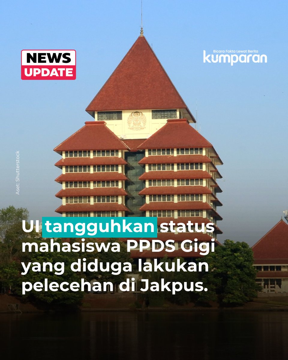 Universitas Indonesia (UI) menanggapi kasus dugaan pelanggaran etik yang dilakukan oleh mahasiswa Program Pendidikan Dokter Spesialis (PPDS) Fakultas Kedokteran Gigi berinisial MAS. #newsupdate #update #news #oneliner #bicarafaktalewatberita #kumparan kum.pr/qxu5pdok4o